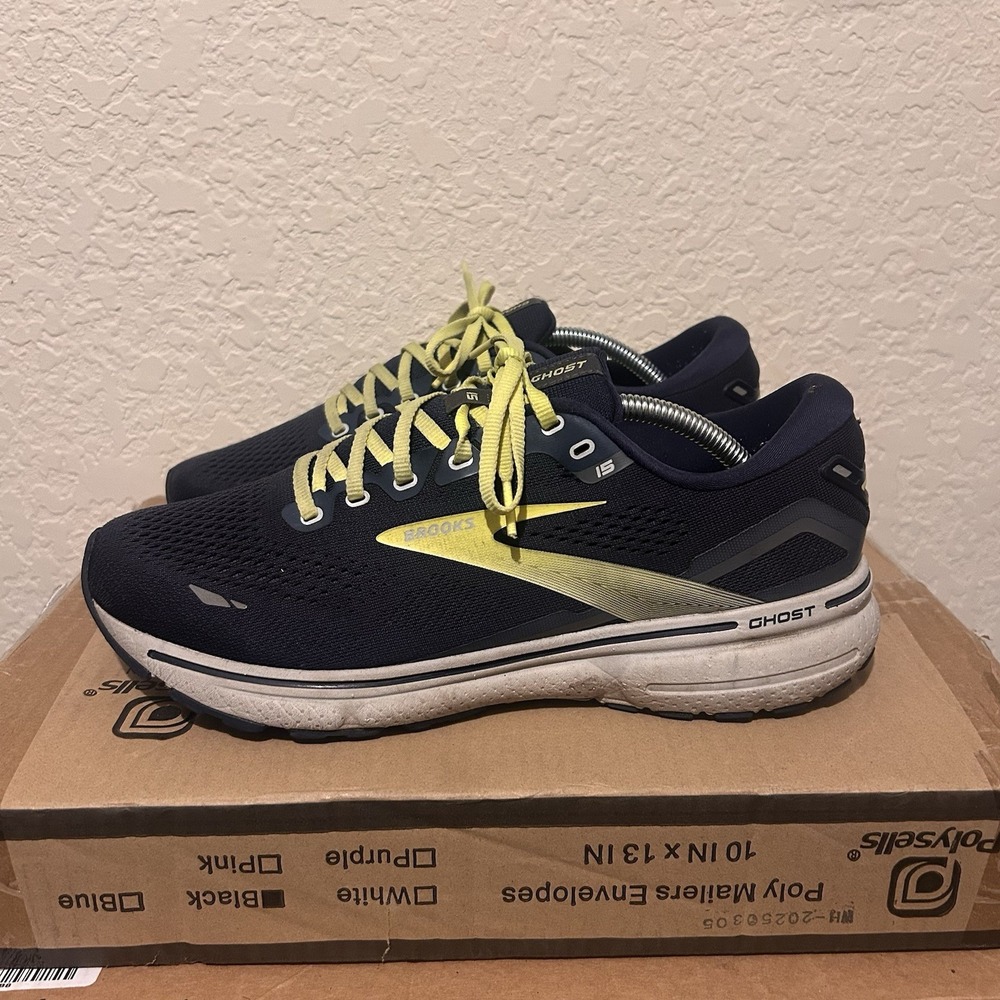 Brooks Ghost 15 Men's Size 10 D Peacoat Blue Nightlife Running Shoes Sneakers